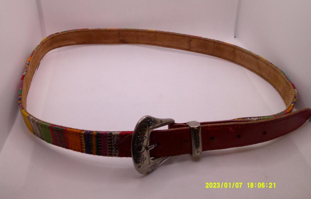 Western Women's Belt of Many Colors Silver Tone Leather Suede Inner Outer Y2K